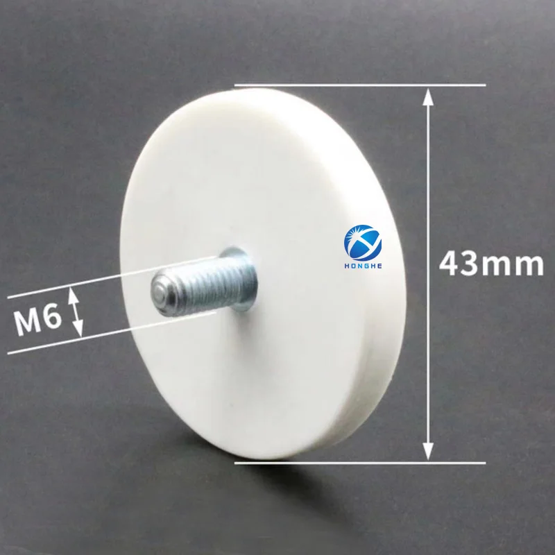 8/10 43/66Mmm Neodymium Rubber Coated Magnet Car Base, Light Fixture, Camping Tent White Rubber Coated Super Strong Magnet