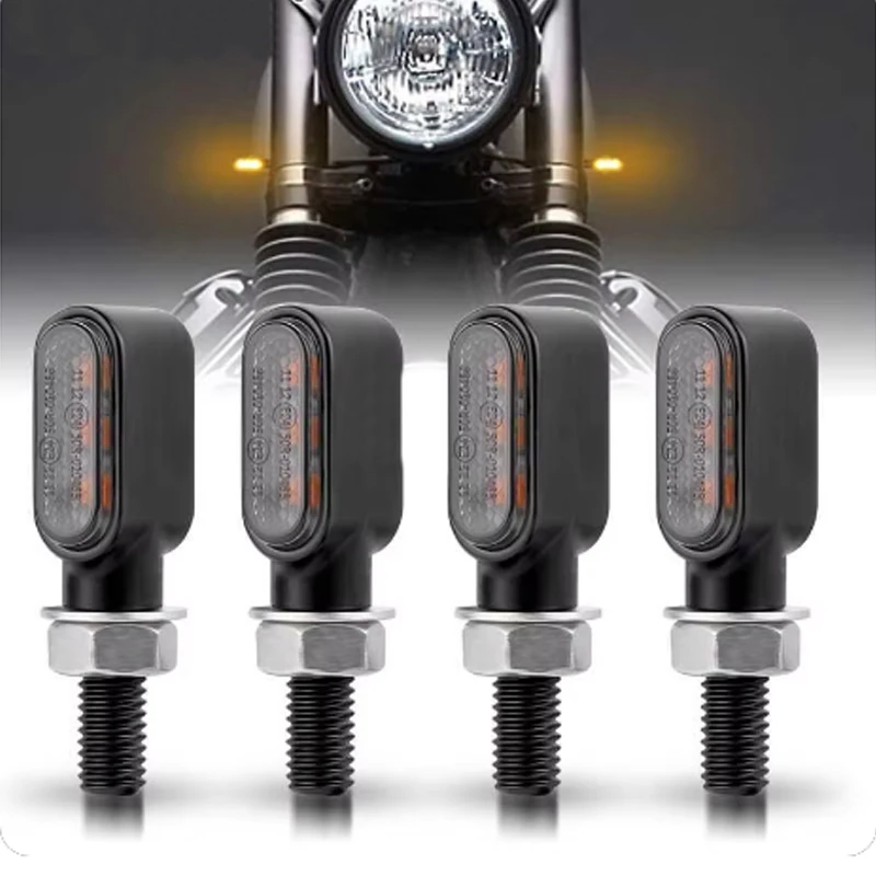 Motorcycle Mini Metal 3LED Turn Signals Indicator Blinker Lights 12V High Brightness Waterproof M8 Universal for Honda Yamaha