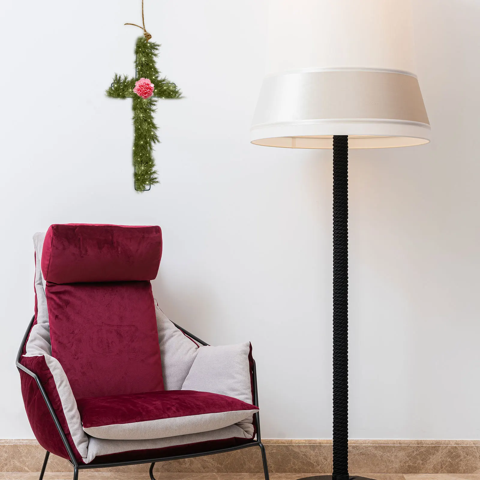 

2Pcs Iron Wreath Frames Cross Shaped Easter Wreath Making Supplies DIY Garland Support Flower Arranging Rack Hanging Holder