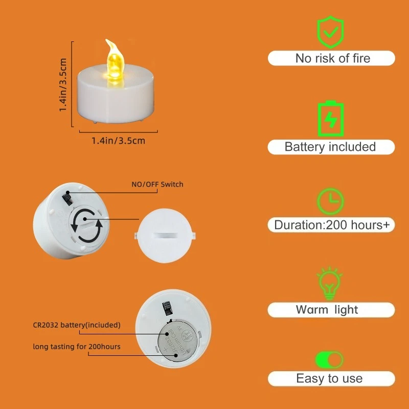 1/12 Pack LED Tea Lights, Flickering Warm White Lights, Battery Operated Romantic Proposal Decoration LED Tea Candles