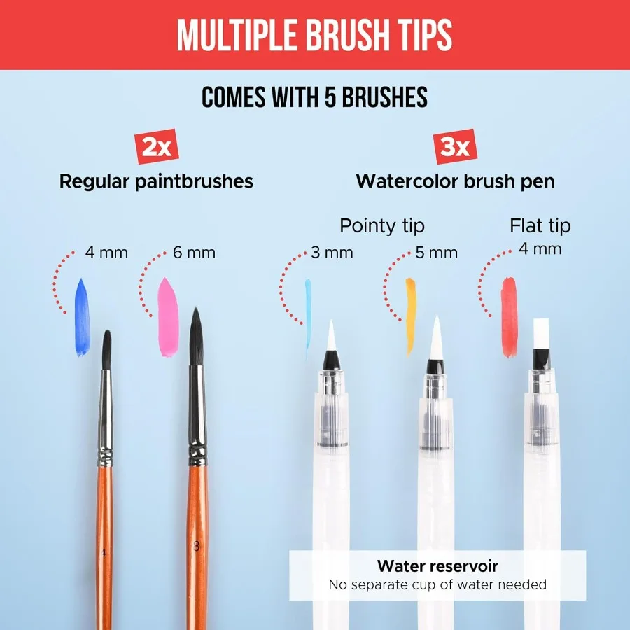 Set Cat Air dengan 100 Warna Cerah untuk Pemula dan Profesional Dewasa Menampilkan Nuansa Metalik Ukuran Perjalanan yang Ringkas A