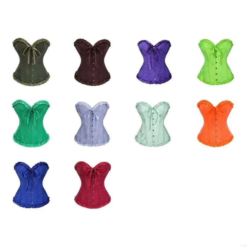 Comfortable Daily Wear Corset Top Lace Accents Bust Lifting Design Seamless Body Shaper Full Breast Corset Tops Y08E