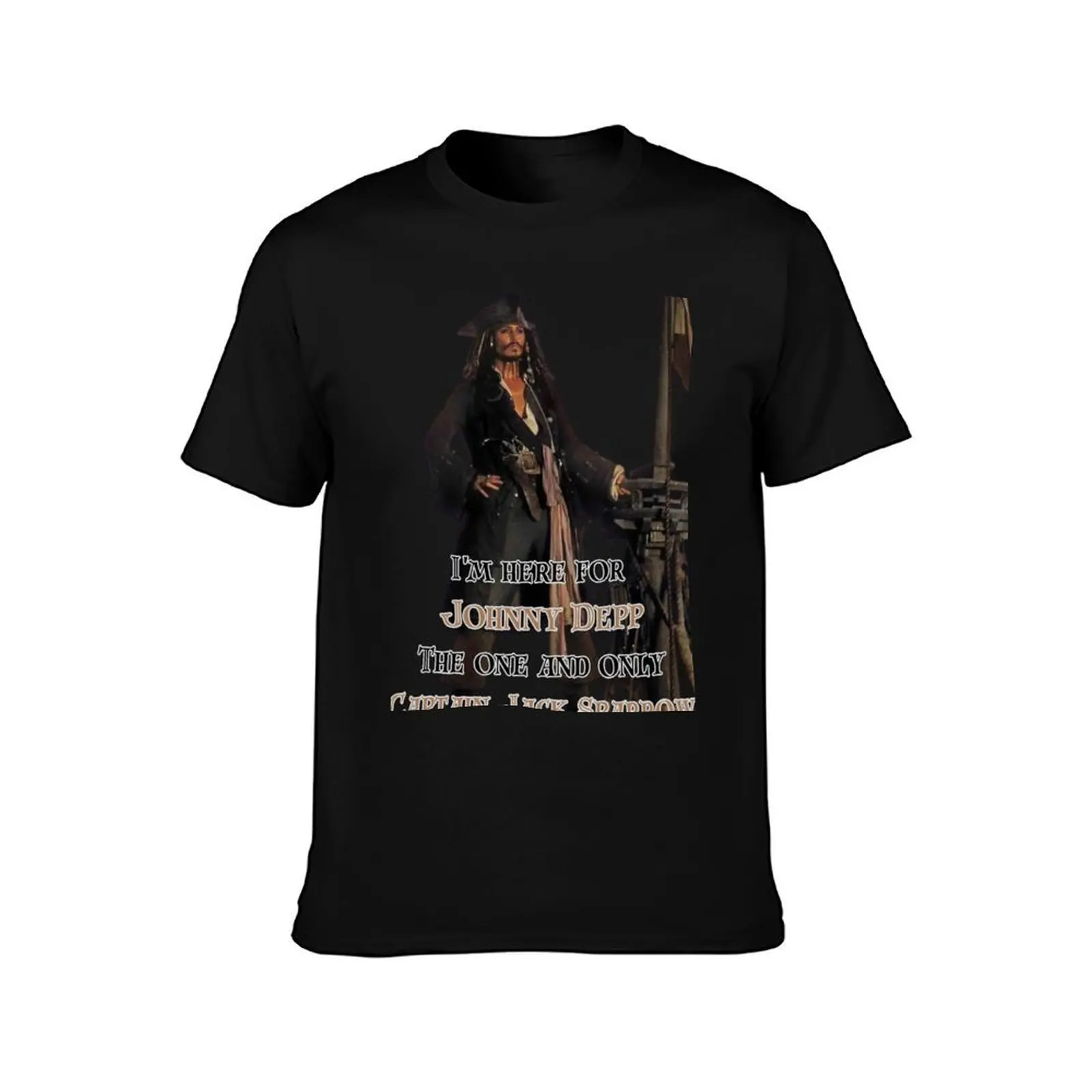 I'm here for Johnny Depp T-Shirt, Summer Casual Cotton Tee, Oversized Streetwear Tops, Vintage Graphic Print, Unisex Men Women