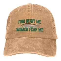 Pure Color Dad Hats Fish Want Me Women Fear Me Meme Classic Women's Hat Sun Visor Baseball Caps Peaked Cap