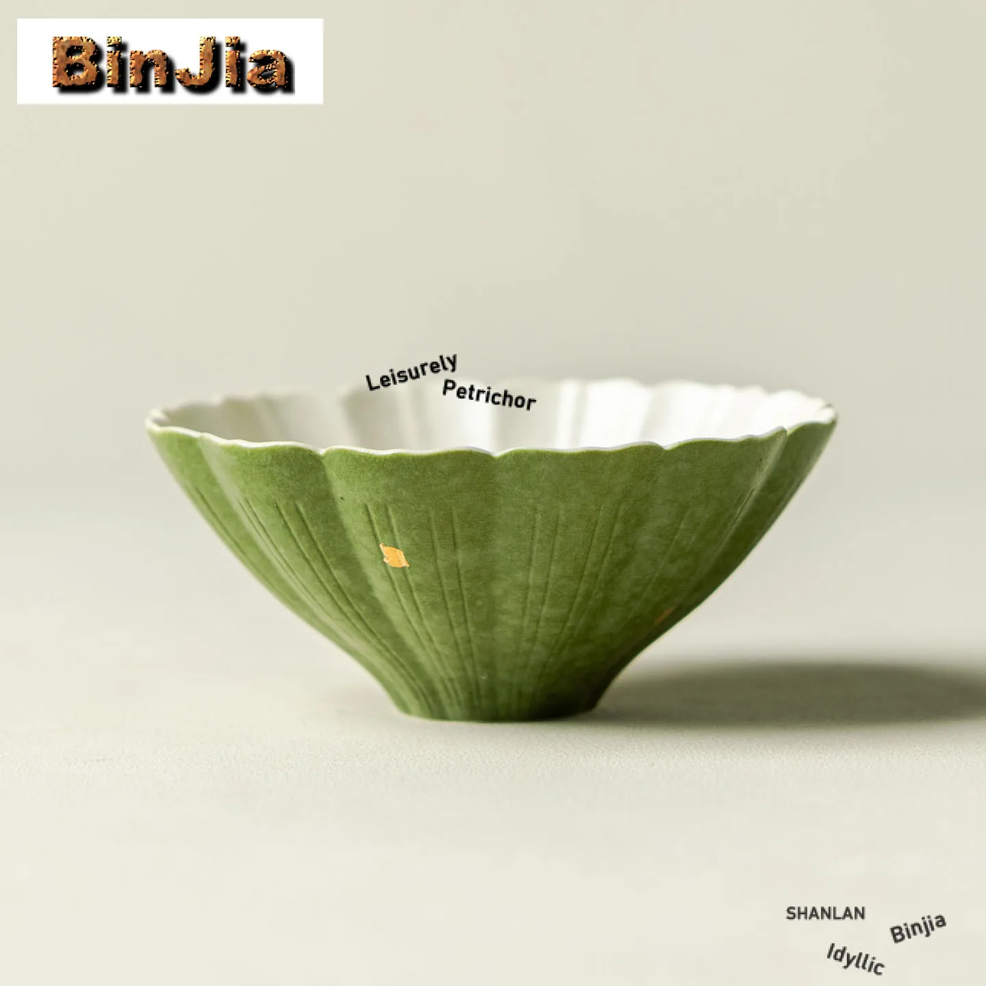 

90ml Green Sprinkled Gold Teacup Retro Tea Bowl Water Jug Tea-tasting Smelling Cup Chazhan Master Cups Teaware Ornaments Craft