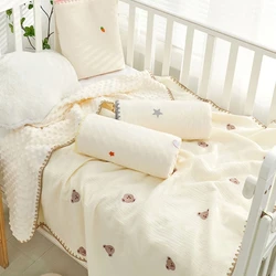 Baby Blanket for Girls Boys Infant Swaddles Cloth Small Quilts with Dotted Backing, Receiving Blanket Bed Crib Accessory