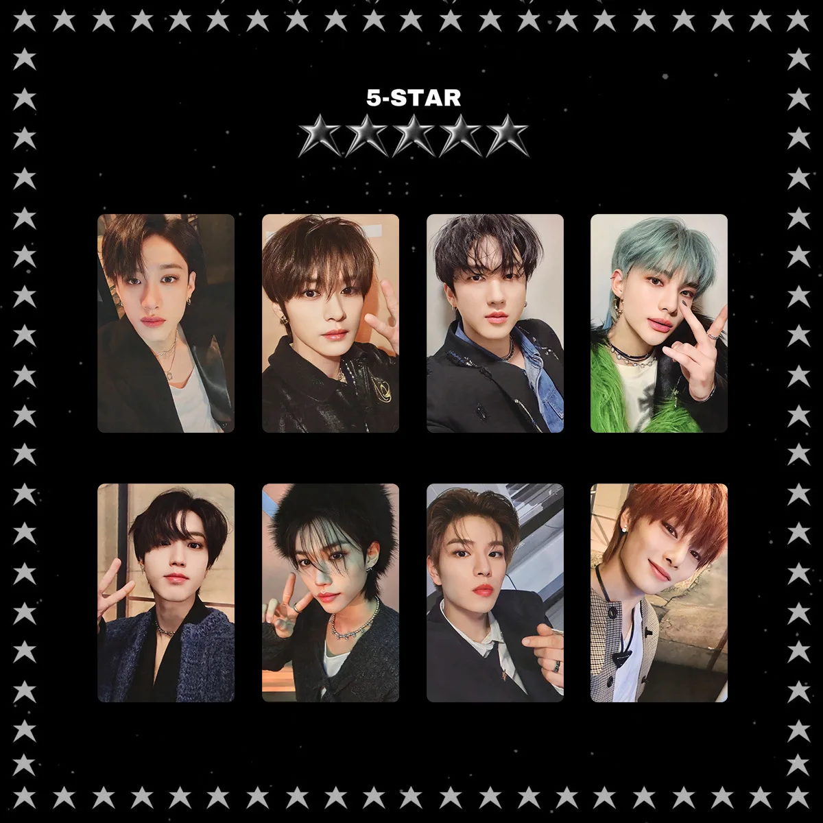 Tarjetas fotográficas coleccionables de Stray Kids Skzoo Skz 5-Star Ot8, tarjetas Lomo de ídolos para la colección de los fans y decoración de escritorio.