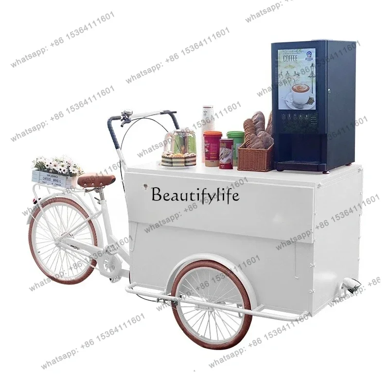 13Shopping mall promotion decorative flower car exhibition stand outdoor mobile three-wheeled stall car