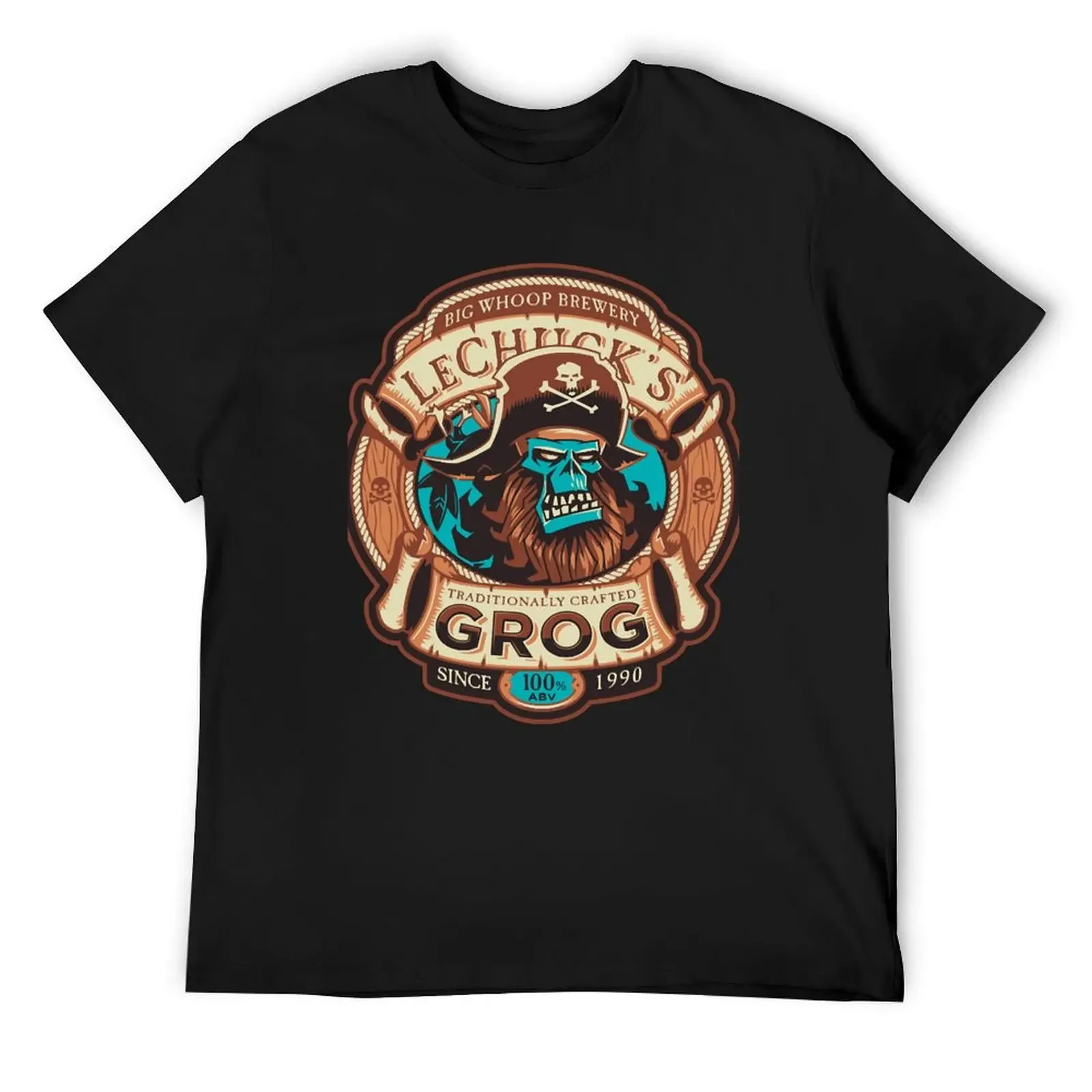 

Футболка Ghost Pirate Grog, мужская футболка, корейские модные черные мешковатые рубашки, мужские высокие футболки