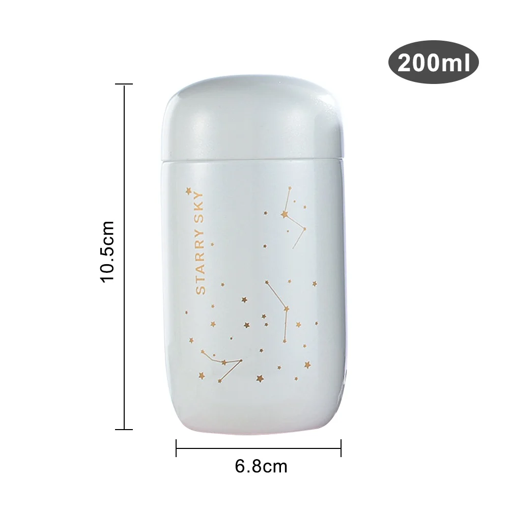 Mini Insulated Thermos Cup Sport Watter Bottle Starry Sky Mini Capacity Leakproof Drink Coffee Mug Stainless Steel Vacuum Flask