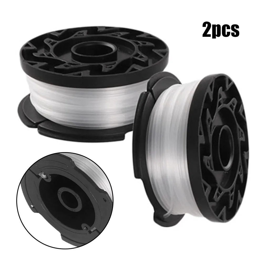 2pcs Spool Lines Lawn Mower Replacement Kit For Black And Decker Grass String Trimmer Spool Line AF-100 A6485 A6485-XJ