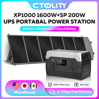 CTOLITY XP1000 1800W Camping Portable Power Station Outdoor 1024Wh Lifepo4 AC Solar Generator 200W 20.5V Flexible Solar Panel
