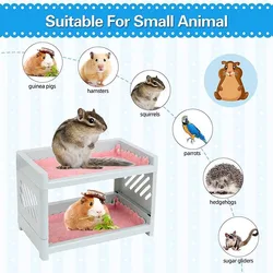 Pet Bunk Bed Easy To Install Hideout Corner For Hedgehog Guinea Pig Hamster-Toy