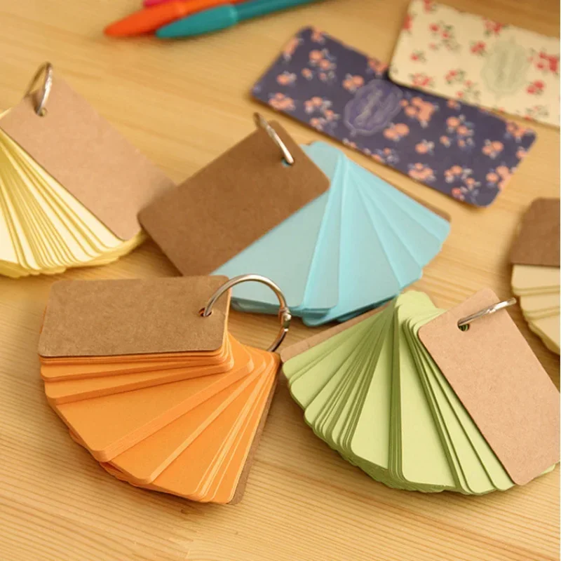 50 Sheets/set Blank Solid Color Paper Card Memo Pad Binder Notepad Portable Mini Stationery Sticky Note for Students Staff