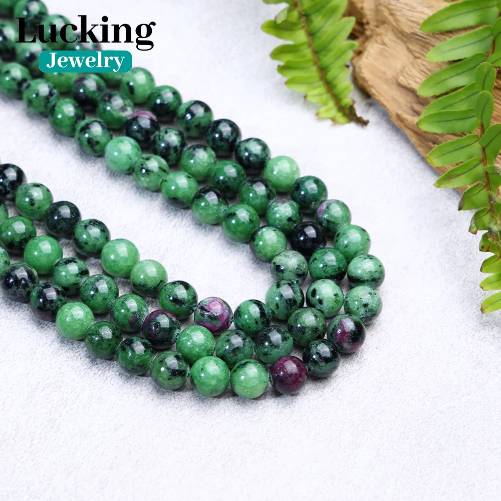 100% Genuine Zoisite Ruby Epidote Beads 4-10mm Loose Spacer Beads For Jewelry Making DIY Bracelets Necklace Strand