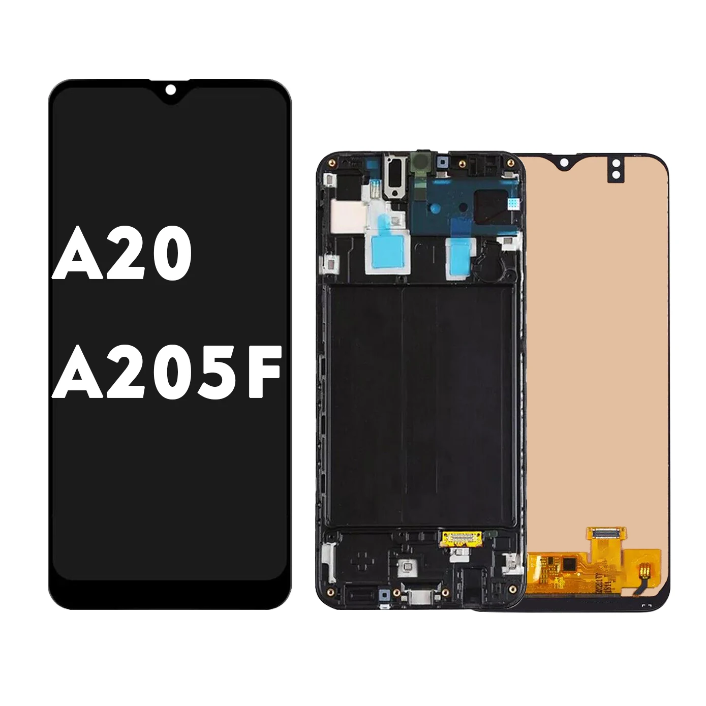 100%Tested Super AMOLED for Samsung Galaxy A20 A205 A205G A205U SM-A205F LCD Touch Screen Display Assembly Replacement Digitizer