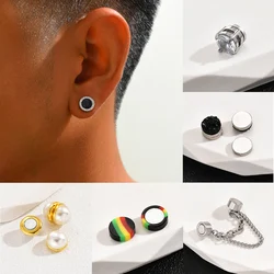 Exquisite and Personalized Magnetic Ear Clip Fashion Men's Ear Studs Without Earholes Earrings(Single）