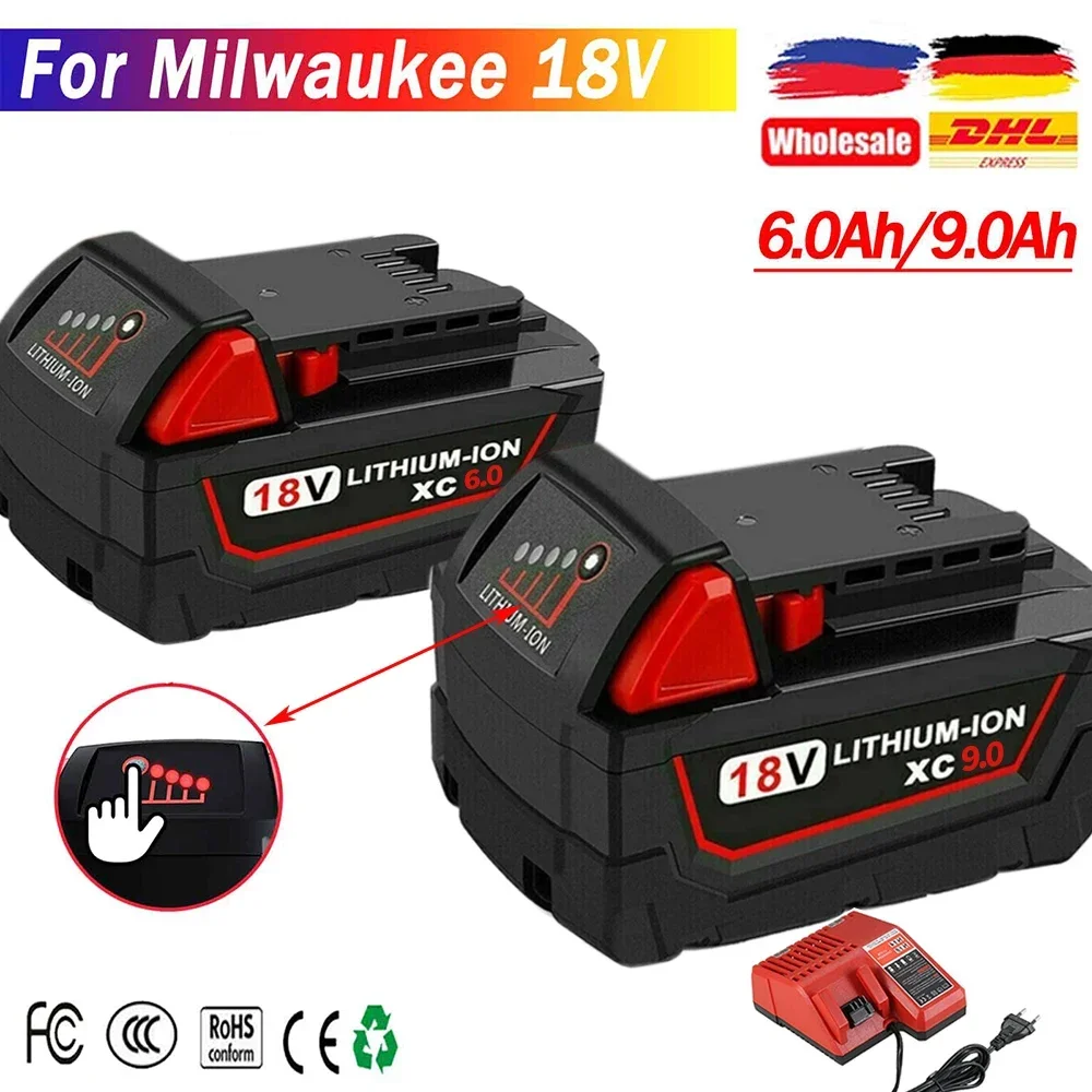 

Original 18V 12.0Ah Replacement Lithium Ion Battery For Milwaukee M18 Power Tool Batteries 48-11-1815 48-11-1850 48-11-1860 Z50