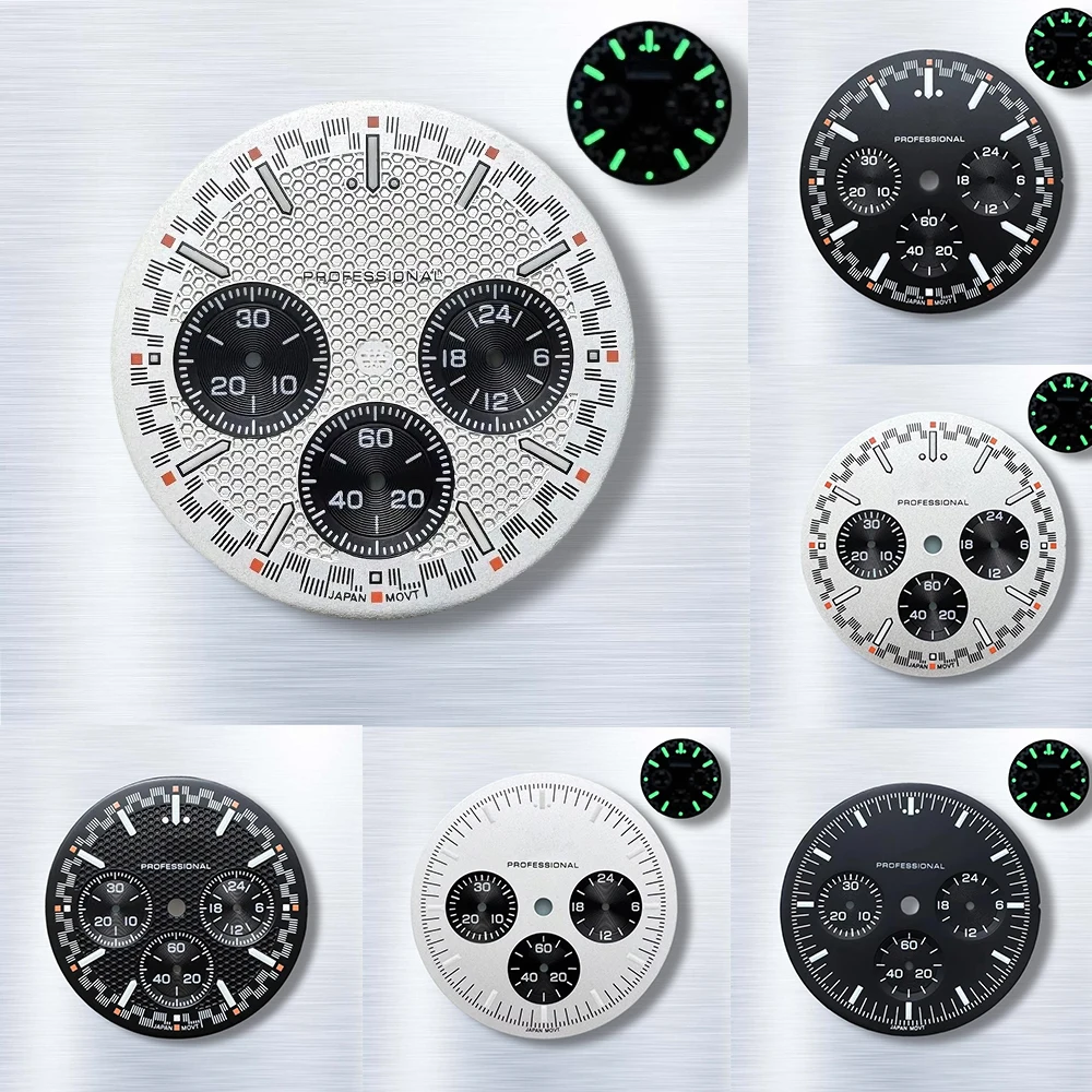 Latest styles 32.5mm S Logo Dial Suitable For Superb, dual scale VK63 Movement Ice Green Quality Watch Modification Accessories