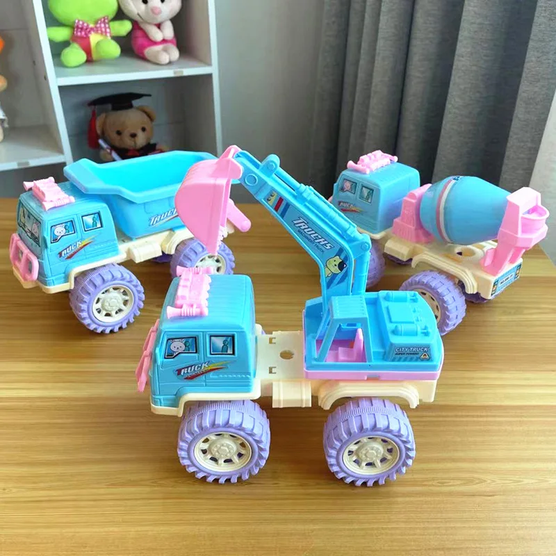 Simulation Construction Car Model Toys Cartoon City Construction skid Excavator Mixer Transporter Toys Child's Educational Gifts