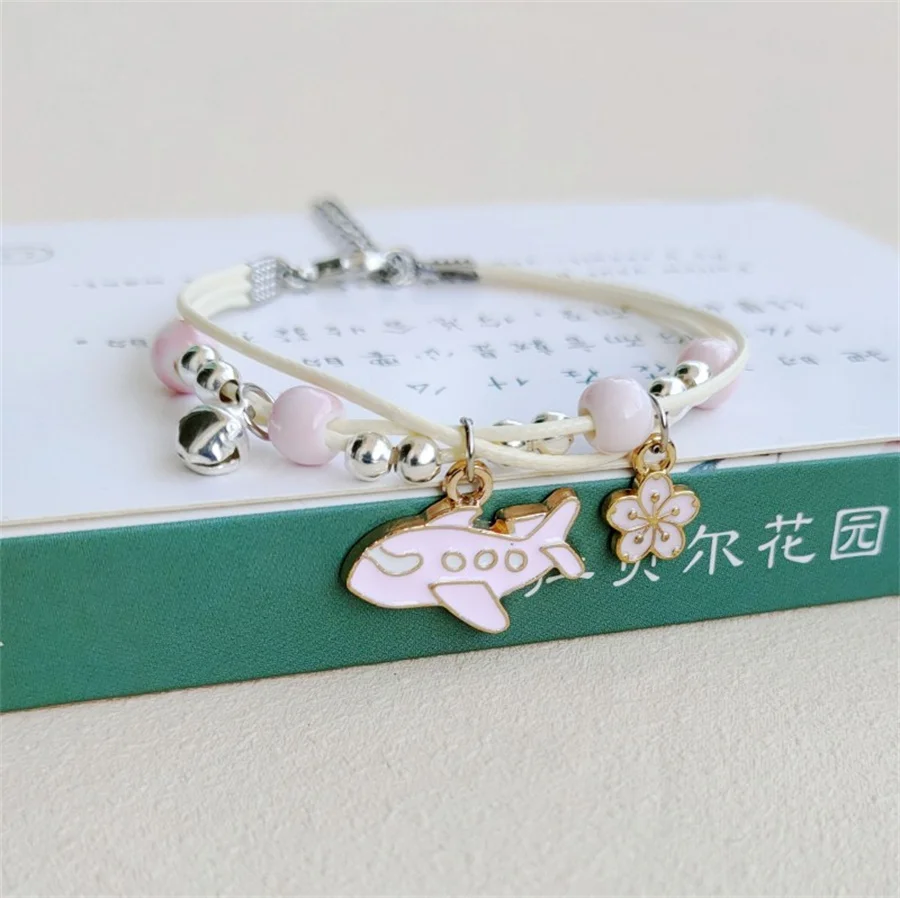 Koreanische niedliche Cartoon-Kaninchen-Blumen-Anhänger-Armbänder für Damen, modischer Charm-Glocken-Schmetterlings-Katzen-Armband, Freundschaftsschmuck – Detail 25