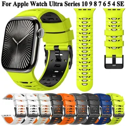 Silicone Sports Band for Apple Watch Series 10/9/SE/8/7/6/5, Ultra 2, 49mm/46mm/45mm/44mm/42mm Strap Wristband Watchband