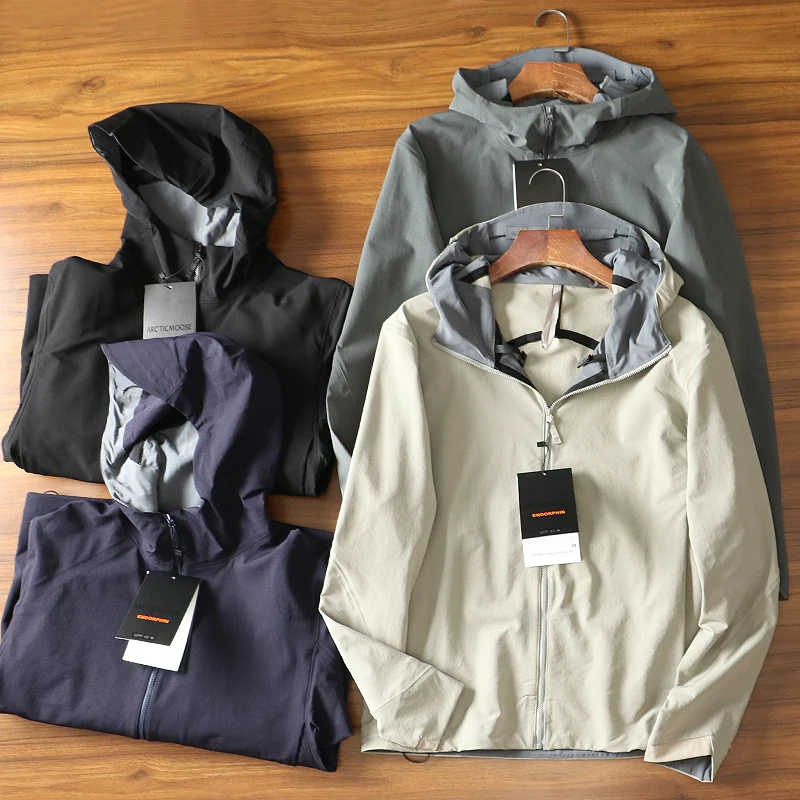 

Outdoor Waterproof Windproof Full Seal Glue Men's Casual Hooded Jaet Autumn Busin Coat Fce Lined Zipper Closure Long ...