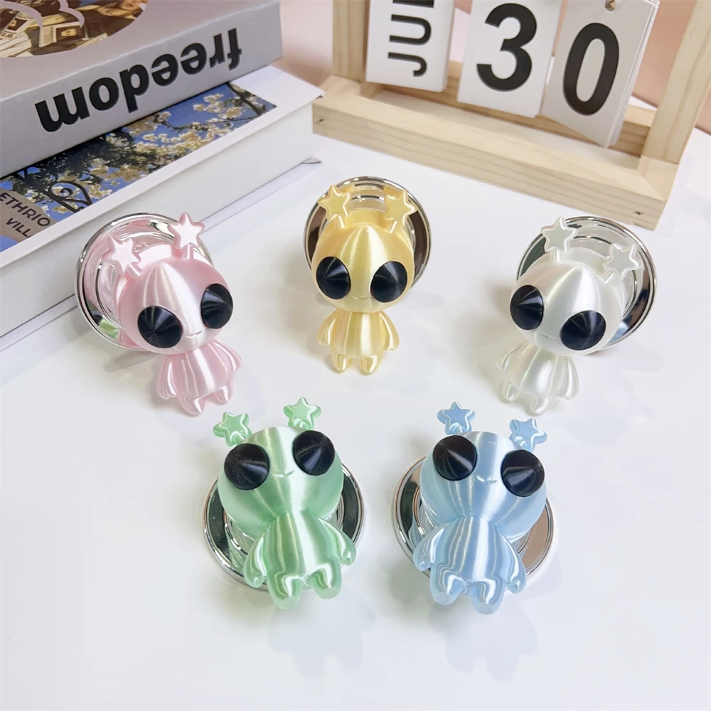 3D Silk Cartoon Alien Magnetic Stand Desktop Retractable Phone Stand Holder Girls Cosplay Daily Matching