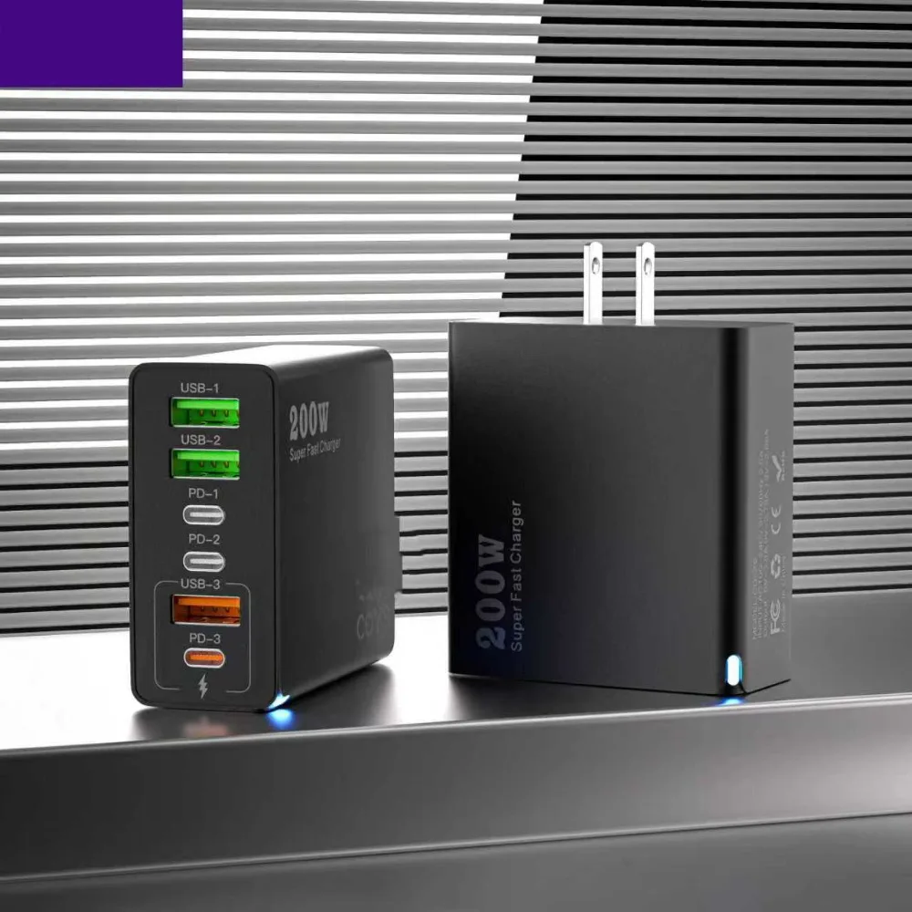 

2 шт. универсальных быстрых зарядных устройств мощностью 160 Вт для рынка США | Подходит для практически всех моделей, разъем Lightning, 110-130 В, быстрая зарядка