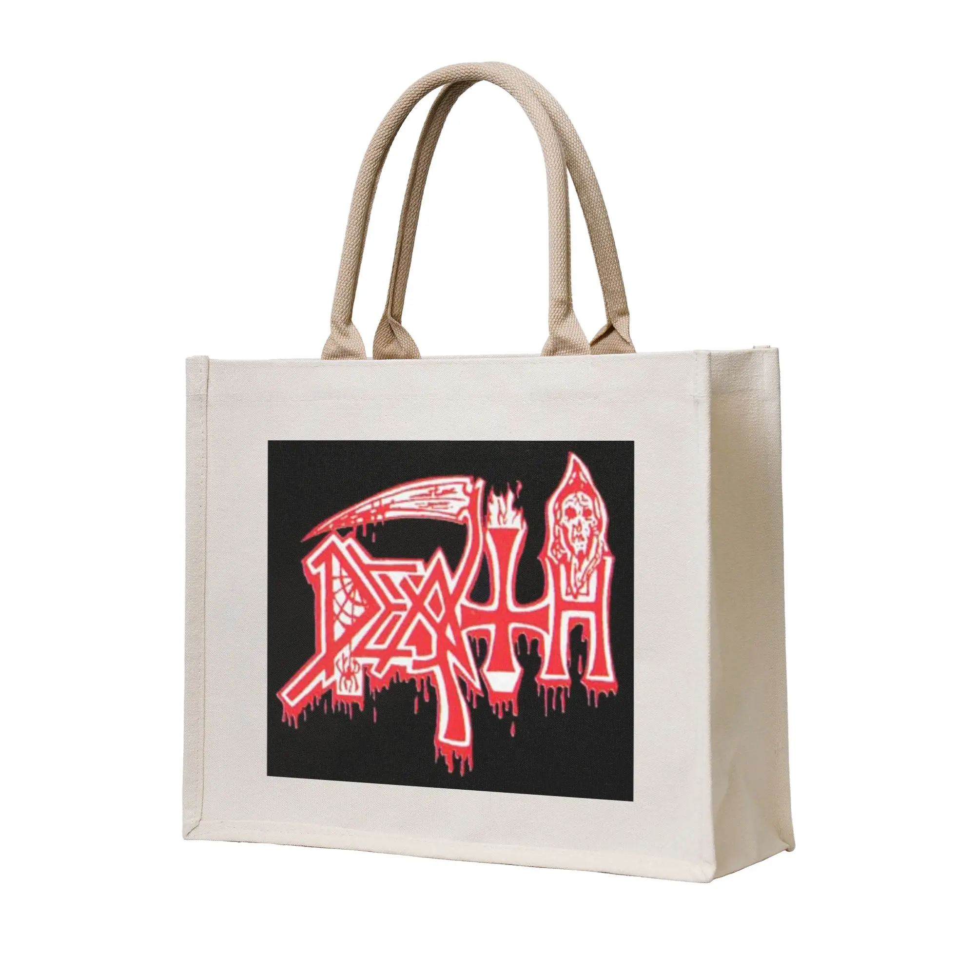 

Сумка-шоппер из холщовой ткани с принтом Death Band Rock Band Metal Music, складная, для женщин, на плечо, дорожная сумка-тоут