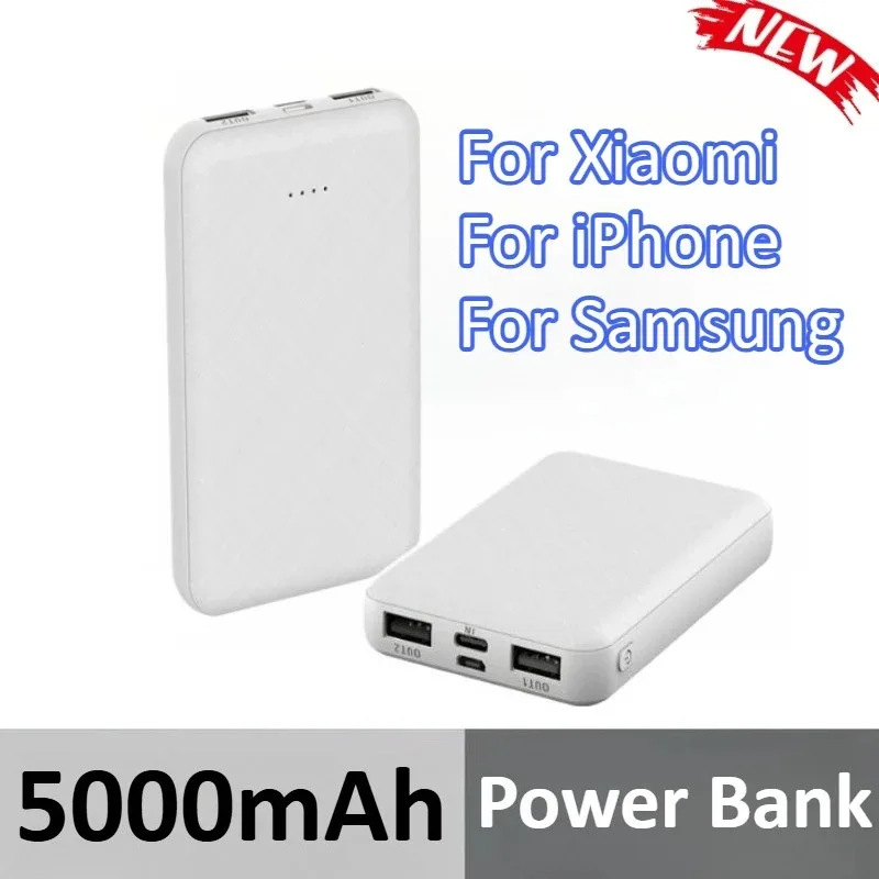 

5000mAh Power Bank Portable Charger for Xiaomi for IPhone for Samsung with LED Light Display External Battery Pocket Mini