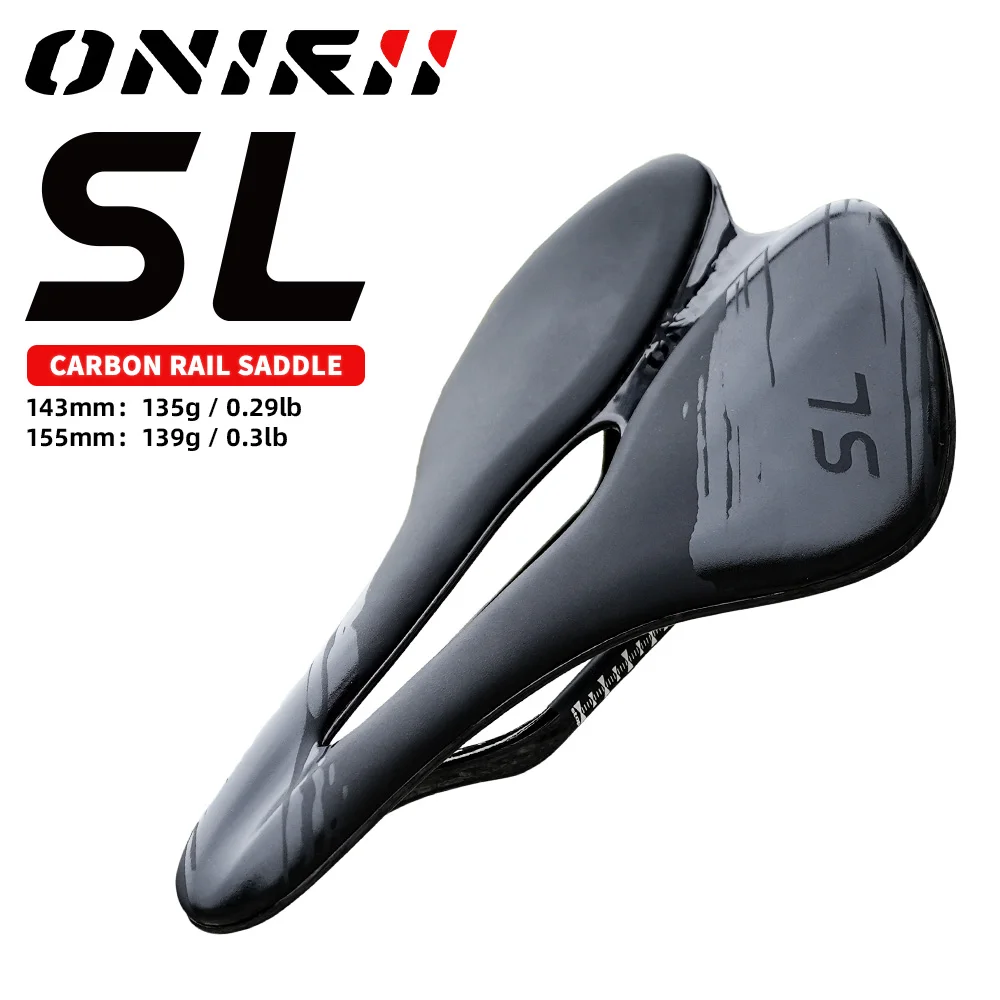 Carbon Bicycle Saddle for MTB/ Road /Gravel /Folding Bike 7x9mm Rail Riding Seat 120g /125g Light Cushion W 143/155mm ONIRII NEW