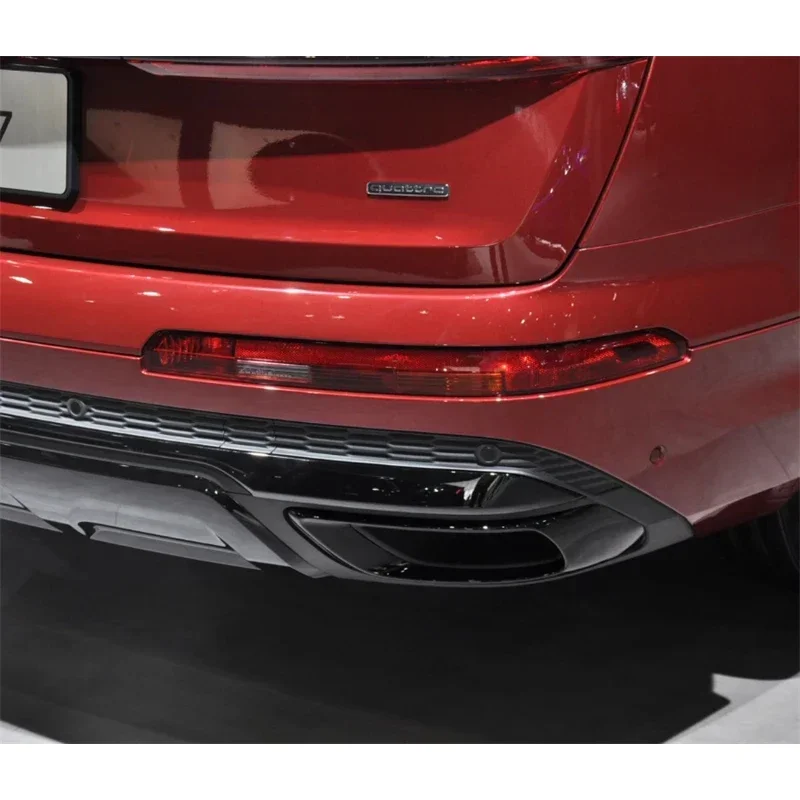 아우디 Q7 S-라인 S라인 스포츠 2020 2021 2022 2023 2024용 자동차 블랙 또는 크롬 리어 배기 머플러 테일 스로트 파이프 커버 트림