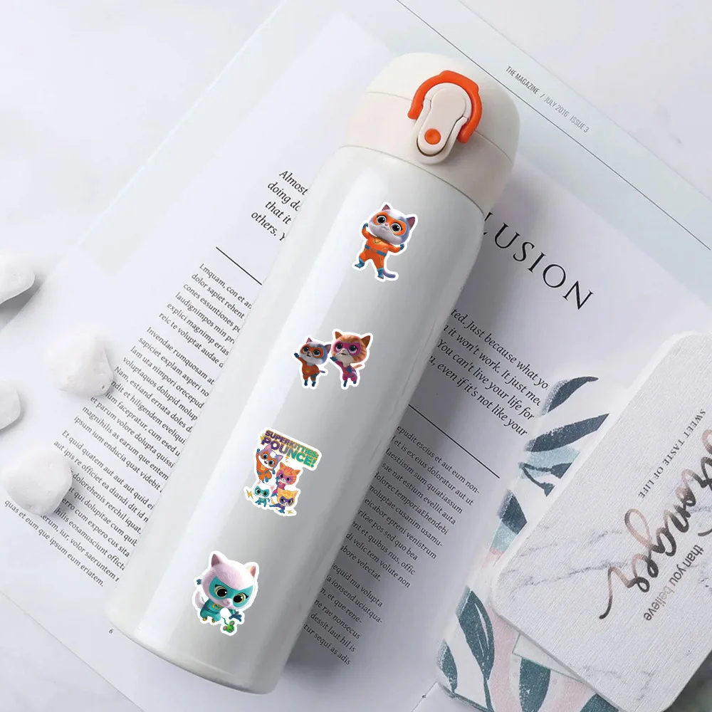 10/30/50PCS Cartoon Super Kitties Sticker Cute Graffiti bagaglio decorativo moto Skateboard decalcomania impermeabile giocattolo per bambini