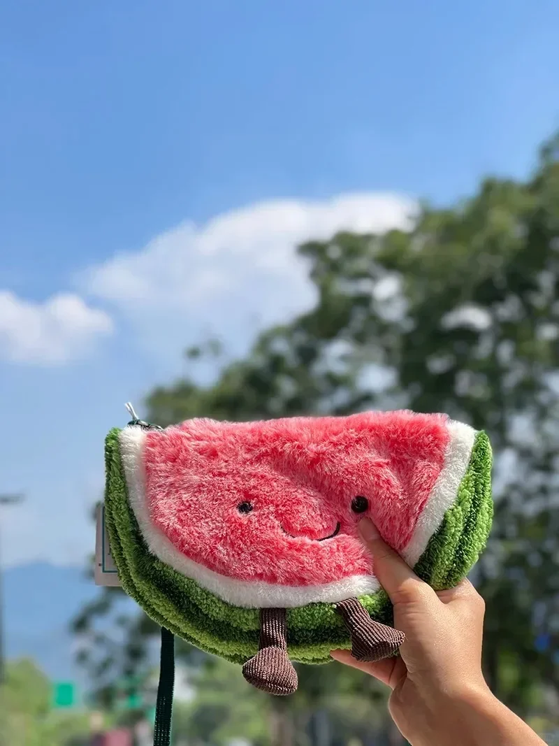 

Original For Jelly Cat Fun Watermelon Bag Crossbody Bag Plush Doll Cat And Dog Interactive Companion Toy Holiday Gift