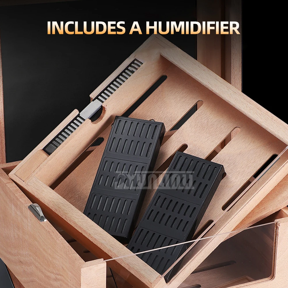 三層シガーケース 大容量 高級木製ヒュミドール 収納シガーボックス