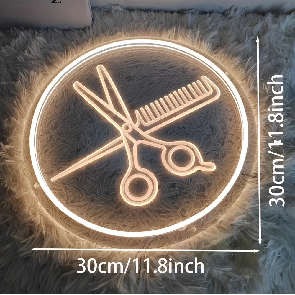 Hair Salon Neon Lamp, Wall Decoration Sign Beauty Salon Decoration, Barber Shop Neon Lamp, LED Wall Barber Lamp, USB Powered