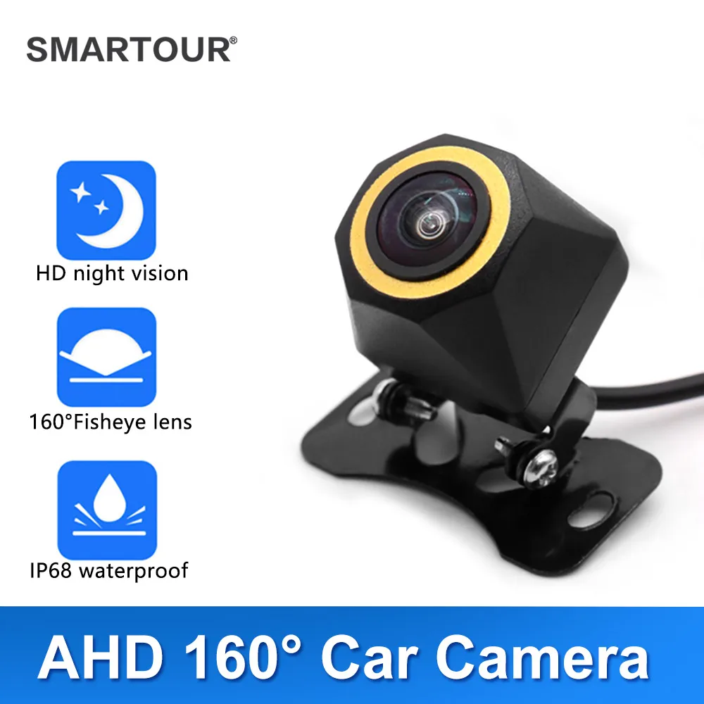 

SMARTOUR Car Rear Backup Camera Fisheye lens FHD AHD 720P No Parking Line Waterproof 160 Degree Wide View Angle Night Vision