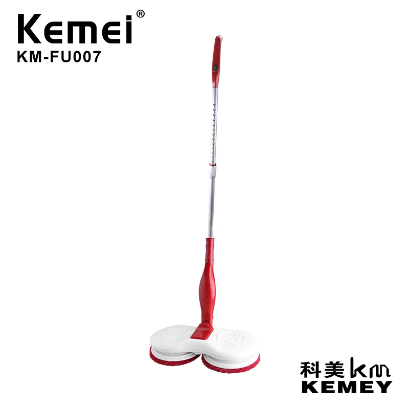 Kemei pu-007 red green Cordless Electric Floor Cleaner Multifunctional Mopping with light electric floor mop