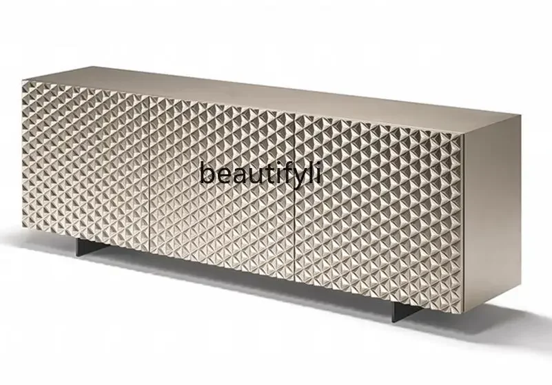 

02Italian light luxury dining side cabinet, porch storage decorative cabinet, post-modern side cabinet