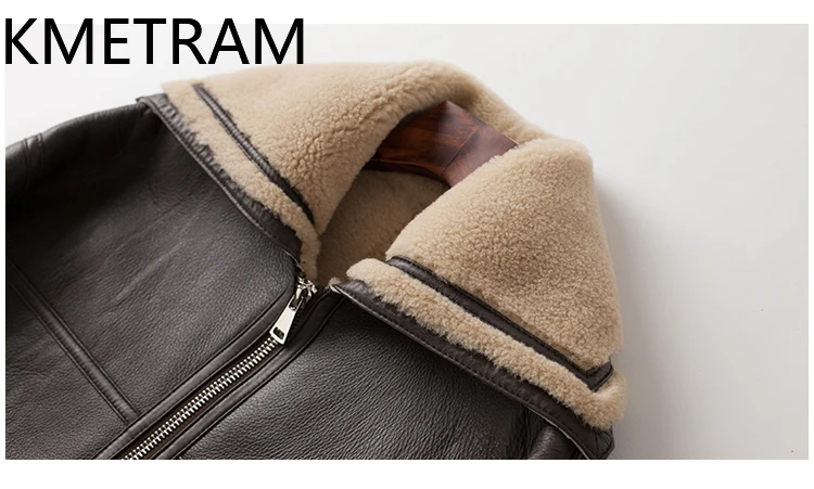 Damska krótka brązowa kurtka z prawdziwego futra z naturalnej wełny merino i owczej skóry, dwustronna, zimowa odzież damska 2025 шуба женская