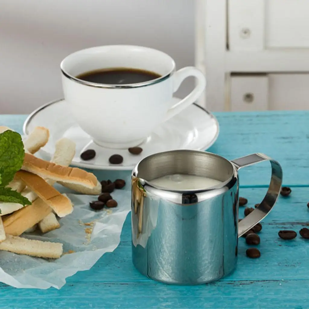 

Stainless Steel Milk Frothing Pitcher Manual Coffee Foamer Jug Espresso Mixing Cup for Kitchen Cafe Hotel
