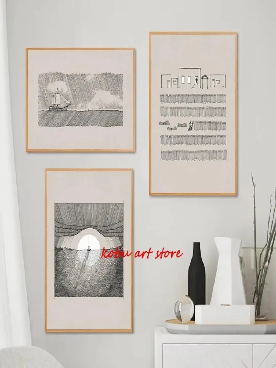 Walk on Water Jesus Bible Sketches  Christian Faith Canvas Painting Wall Art Poster Print for Living Room Home Decor  Religious