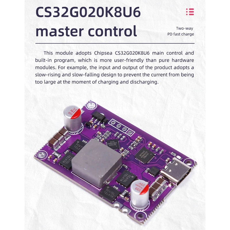 120W Two-Way Pd Fast Charging Module 4S Charging Treasure Module Circuit Board High Power Pd Fast Charging Boost/Buck