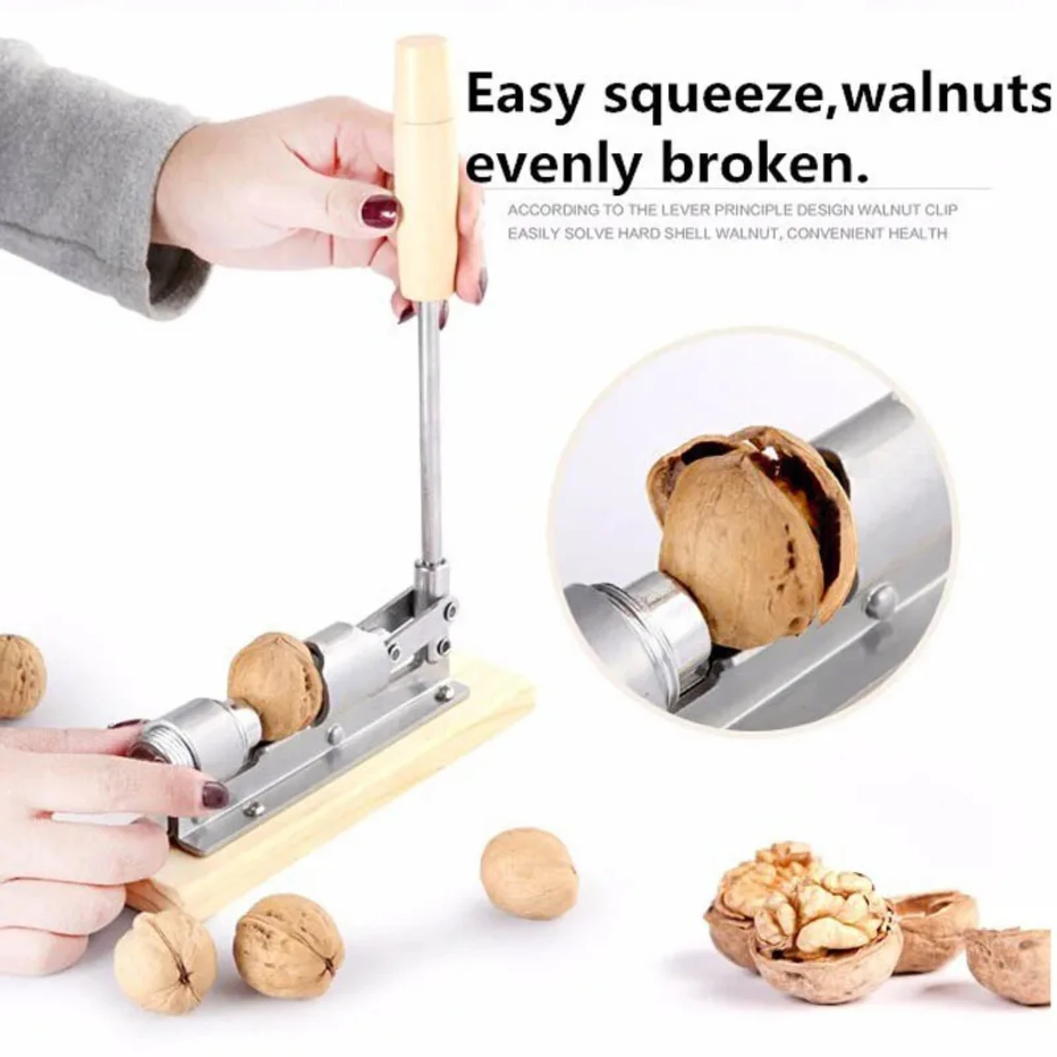 Manual Stainless Steel Nut Cracker Mechanical Sheller Walnut Nutcracker Fast Opener Kitchen Tools Fruits And Vegetables