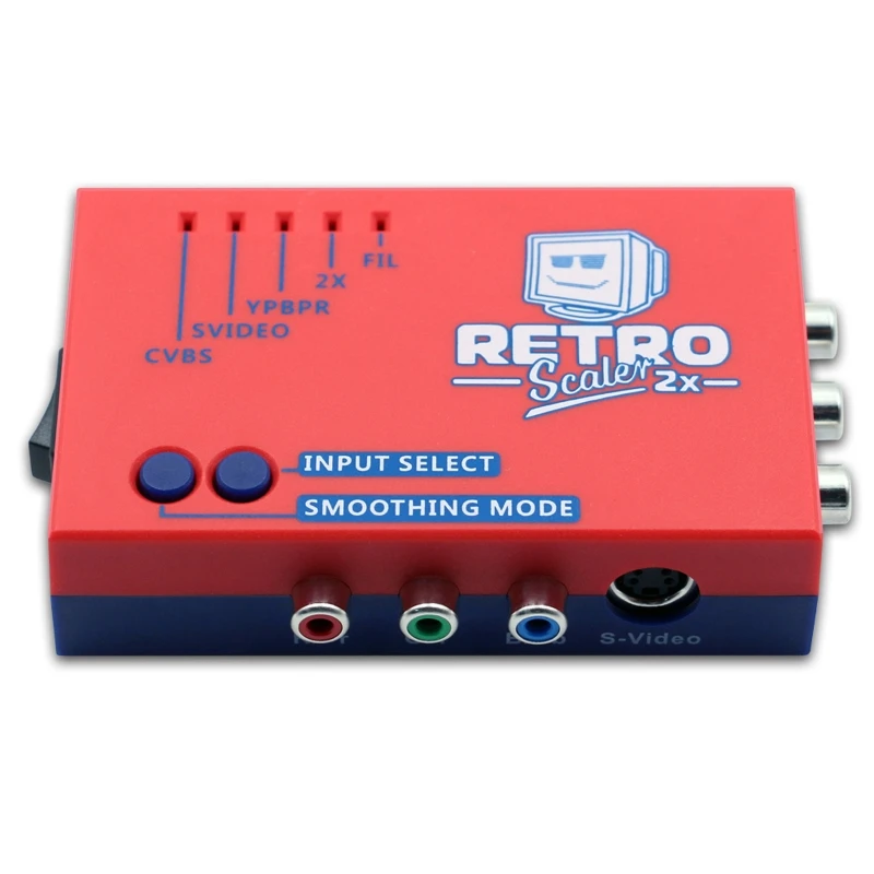 RetroScaler2x A/V-HDMI 호환 변환기 및 라인 더블러/NES 레트로 게임 콘솔 빨간색/파란색