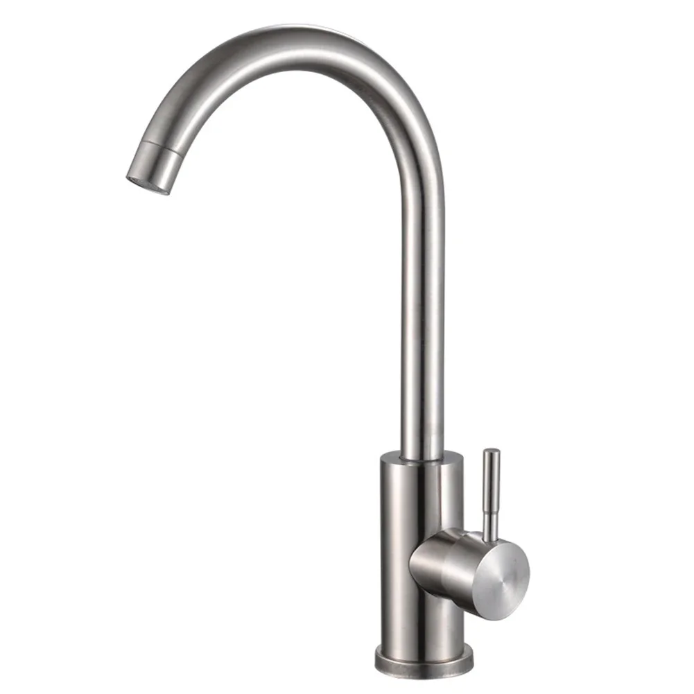 

Kitchen Faucet Cold And Hot Mixer Tap 304 Stainless Steel 360 ° Free Rotation Water Tap Deck Mounted Kitchen Sink Faucet