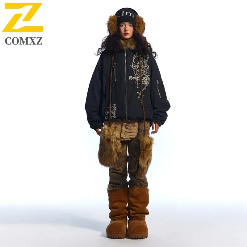 

COMXZ Men's Parker Coat Hooded Korean Fashion Streetwear Style Snow Winter Jacket Daily Outing High-Quality Design Padding Coat