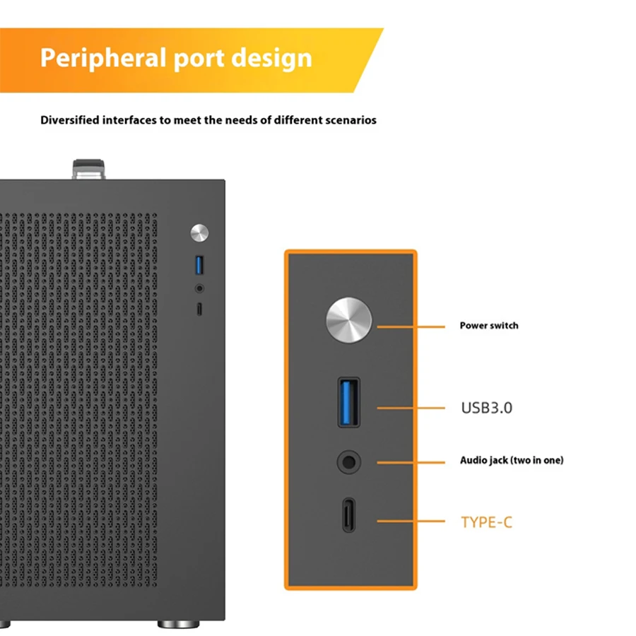 حافظة قطار الطاقة X-Gamerx X100 Pro M-ATX PC جانب شفاف 240 مبرد بالماء TYPE-C ATX SFX مزود طاقة صغير محمول