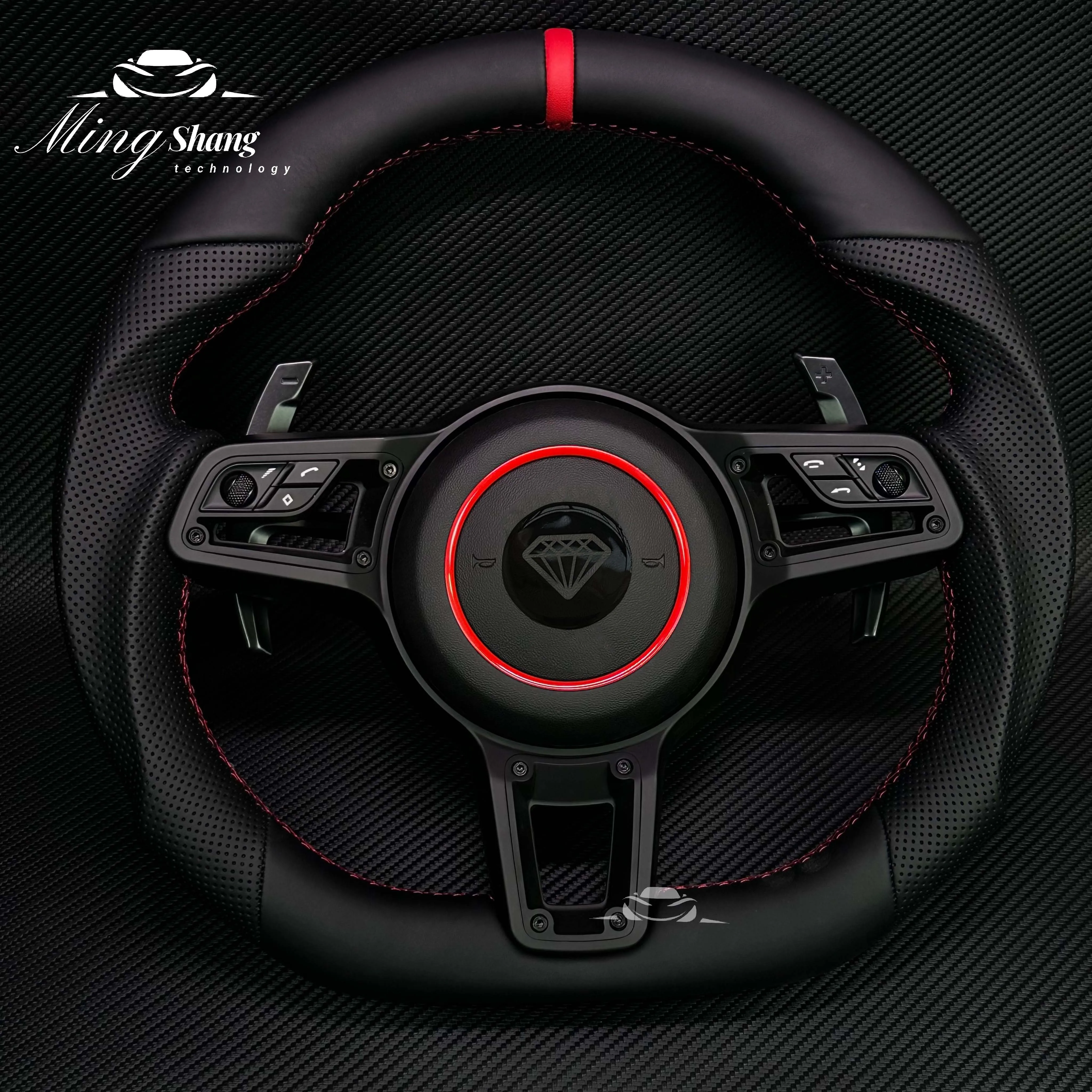 Fit for Porsche Panamera Cayenne Macan 718 Cayman Taycan 918 911 Boxster Carrera 981 718 958 957 997 Sporty all Steering Wheel view 3